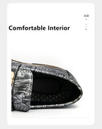 Zapatos Vestir Hombre Estampado Dorado | Negocios Punta Estrecha Antideslizante Formal
