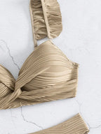 Bikini Push Up con Detalle Recortado y Volantes para Playa