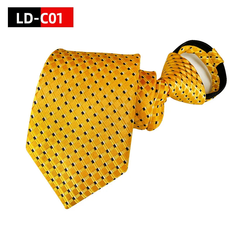 Corbata Preatada Con Cremallera Rayada Elegante y Práctica Para Bodas