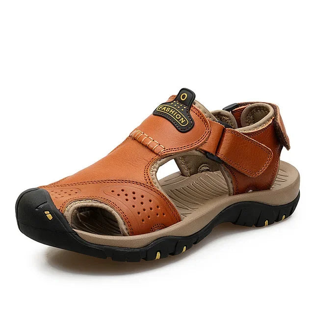 Sandalias Cuero Genuino Hombre Ticotrendy Casual Plataforma Hebilla | Moda Lujo Ajustable