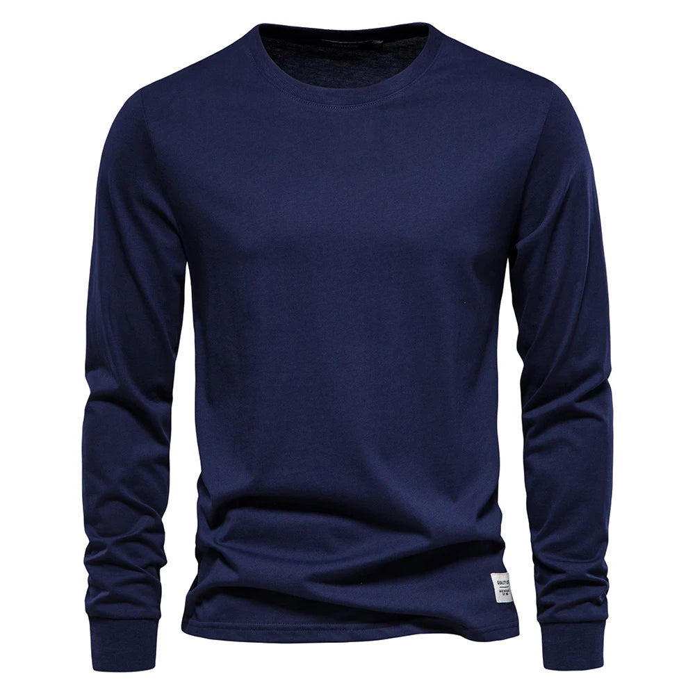 Camiseta Cuello Redondo Color Liso Hombre | Manga Larga Básica | Tallas XS-XXXL | Tico Trendy