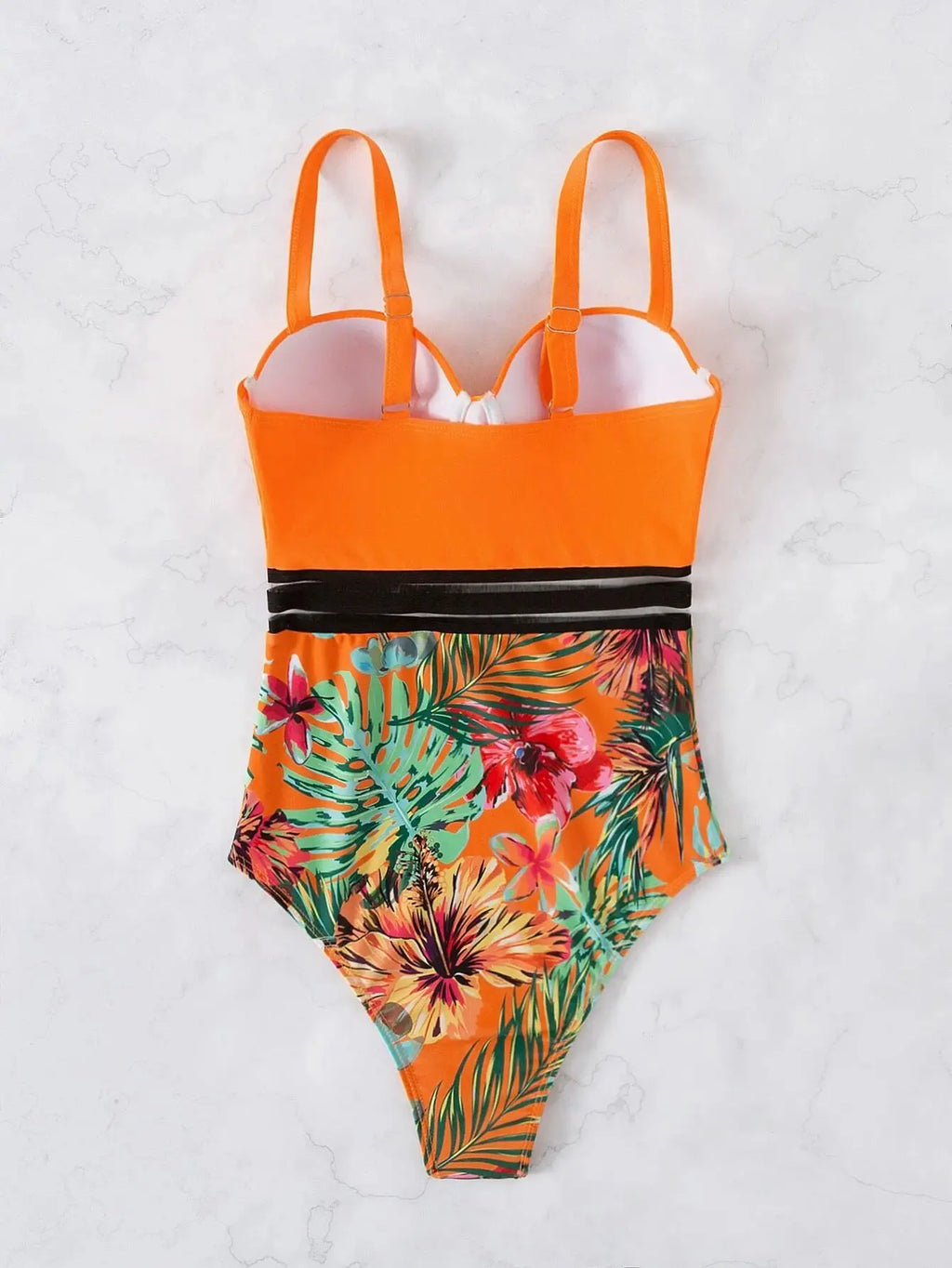 Bikini Tropical con Estampado de Malla | Contraste | Playa y Verano