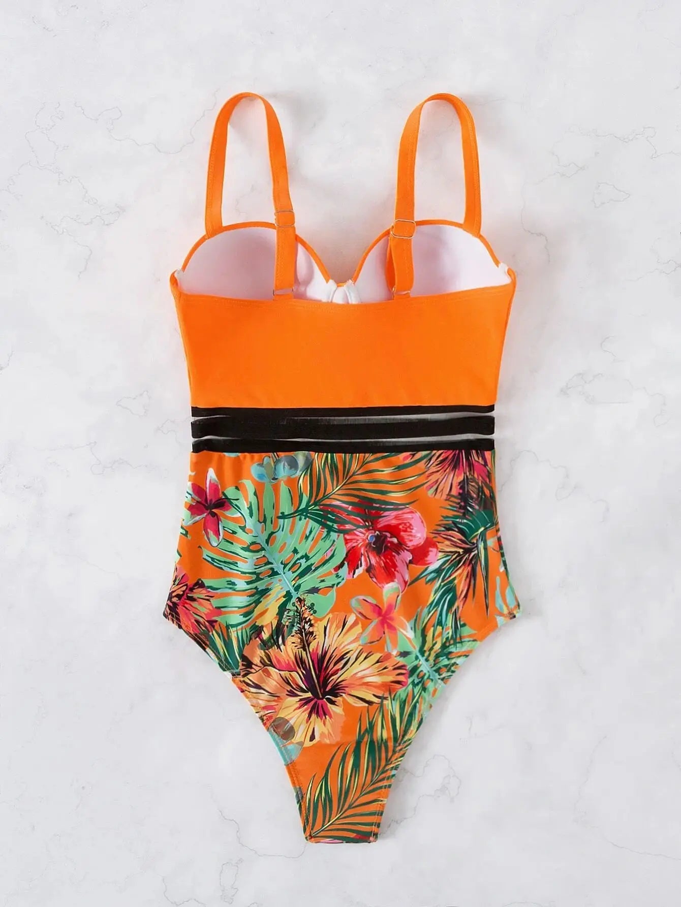 Bikini Tropical con Estampado de Malla | Contraste | Playa y Verano