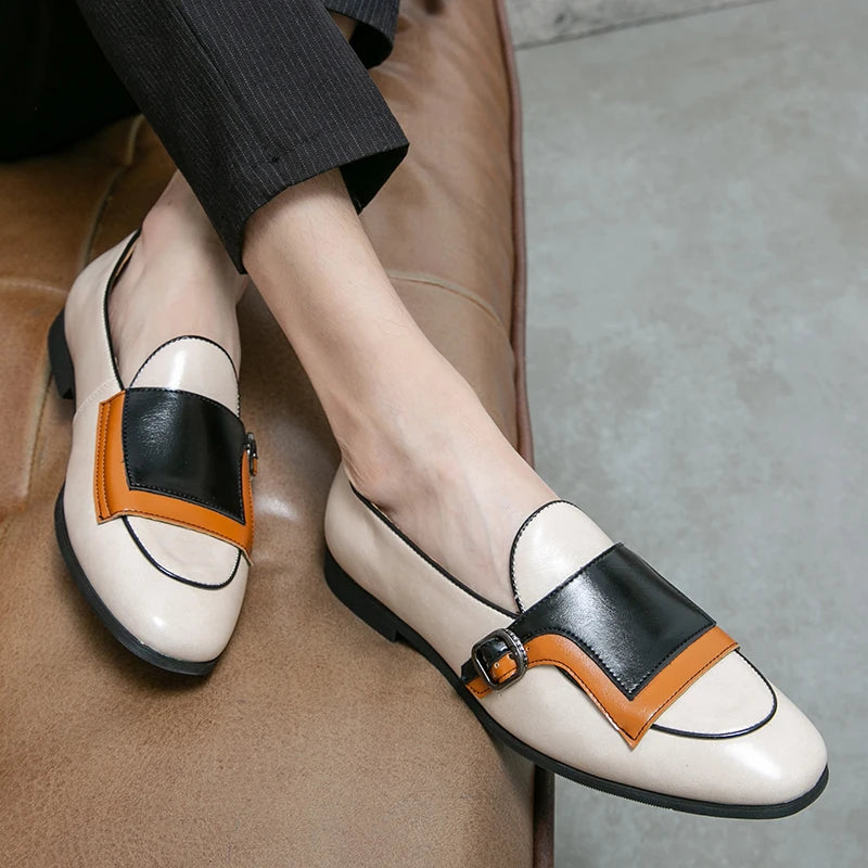 Mocasines Azules Lujo Hombre | Casual Negocios Punta Redonda Sin Cordones Talla Grande