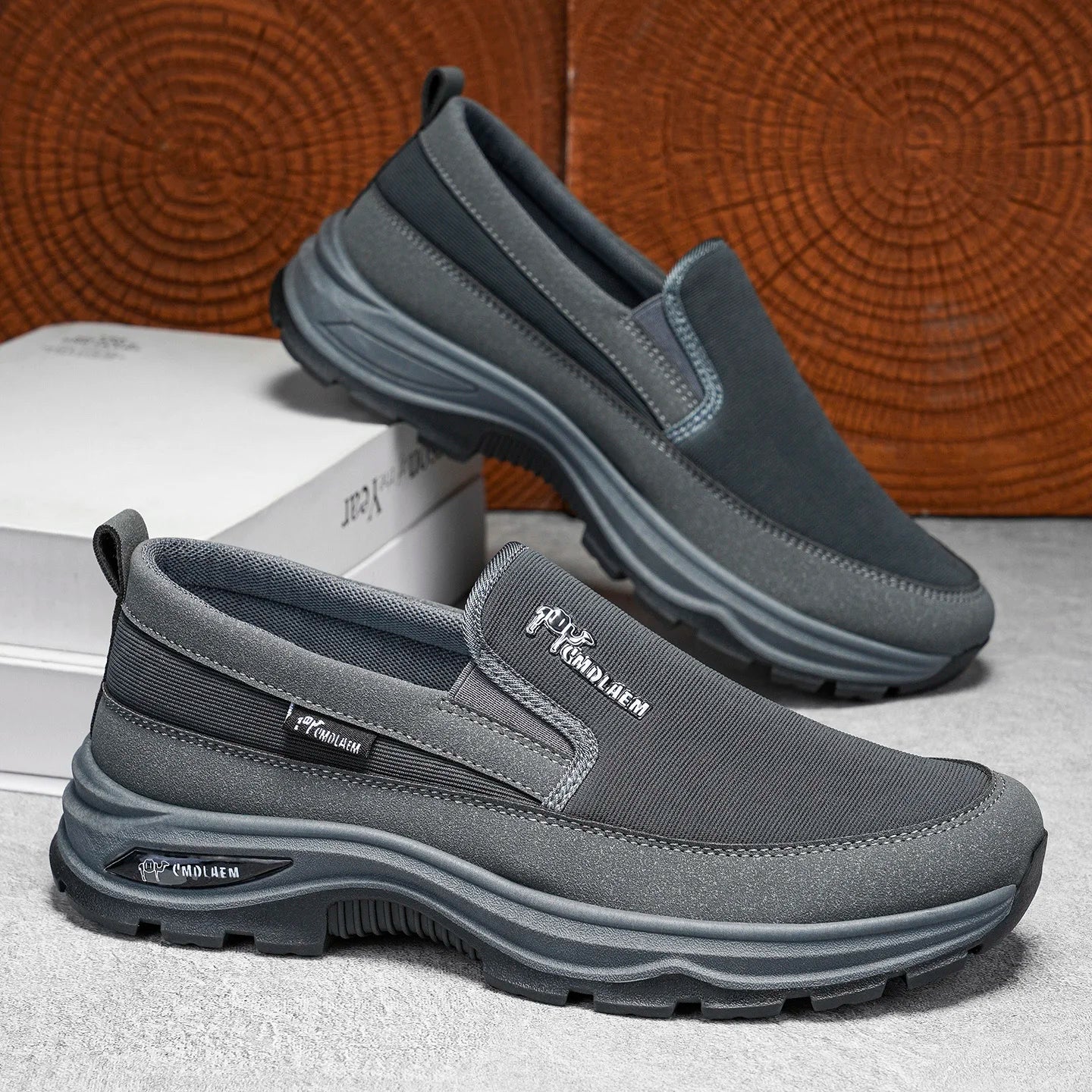 Mocasines Lona Hombre 2025 ∣ Sin Cordones ∣ Suela Gruesa Ligera