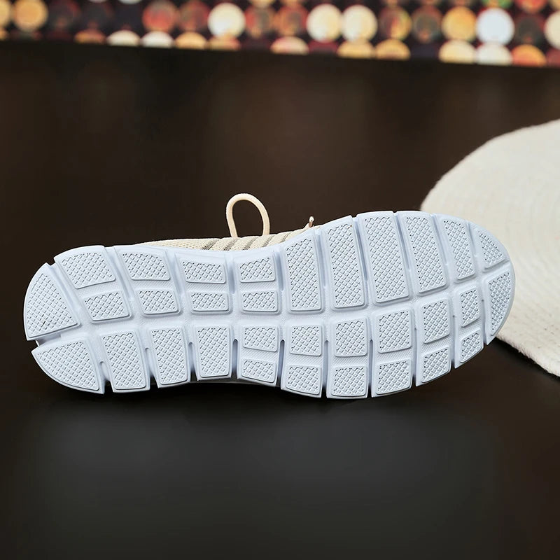 Zapatillas de Punto Transpirables | Plataforma | Suela Blanda | Talla Grande | Verano