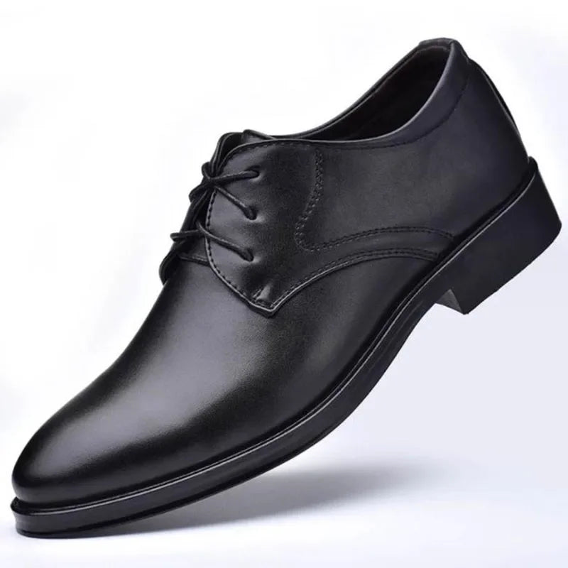 Zapatos de Hombre | Oxfords de Cuero Negro Formales | Negocios y Bodas | Talla Grande | Tico Trendy