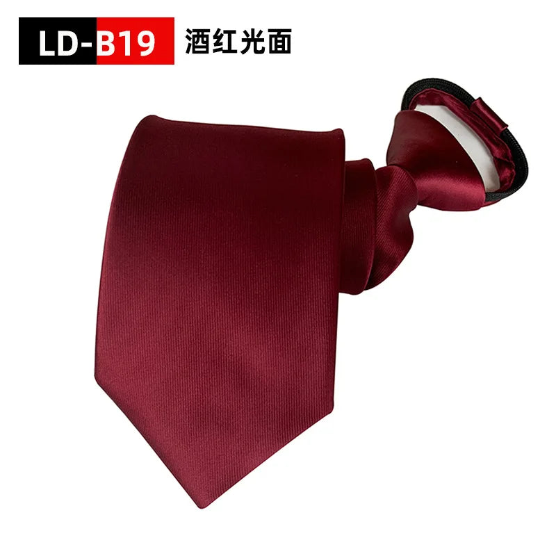 Corbata Preatada con Cremallera Paisley Rayas Cuadros Clásica de Negocios