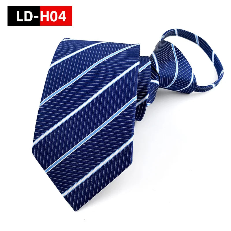 Corbata Preatada Con Cremallera Rayas Negocios Estilo Moderno y Tico