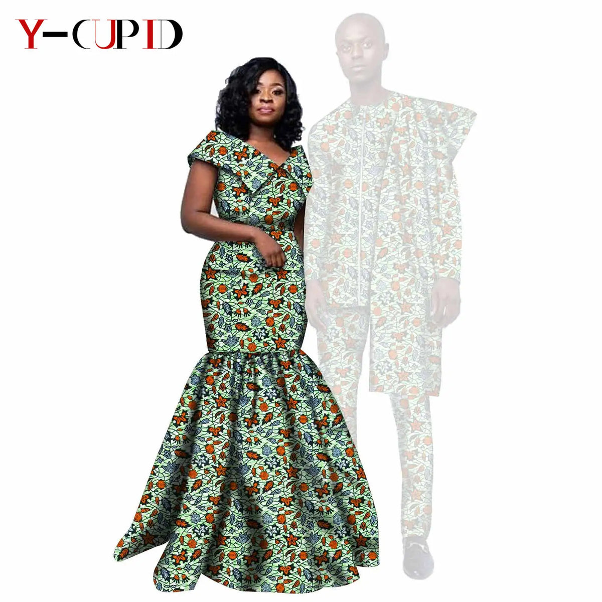 Vestido Africano Top Pantalón Irregular Pareja | Bazin Riche | Tallas XS-6XL | Tico Trendy