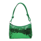 Bolsos de hombro informales con retales de lentejuelas para mujer, bolsos sencillos y versátiles para ir al trabajo, Color sólido, bolso para axila para chica