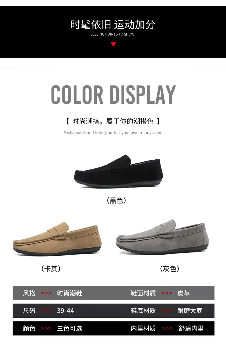 Mocasines Lona Hombre ∣ Transpirables Ligeros ∣ Conducción Zapatos Planos