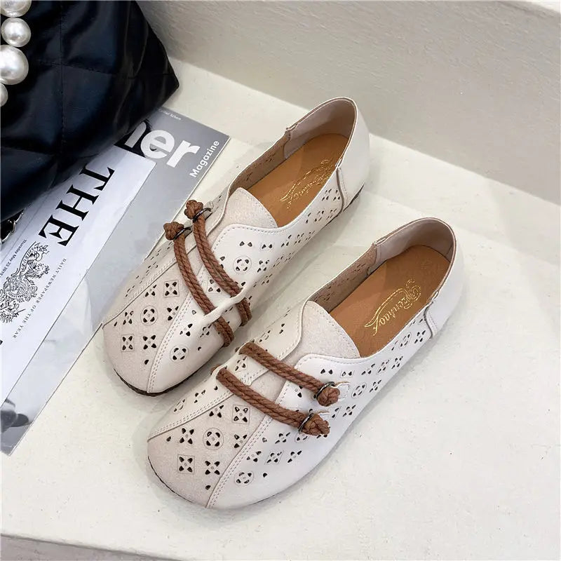 Mocasines de Diseñador con Punta Cuadrada | Ajuste Ancho | Cuero Suave | Novedad