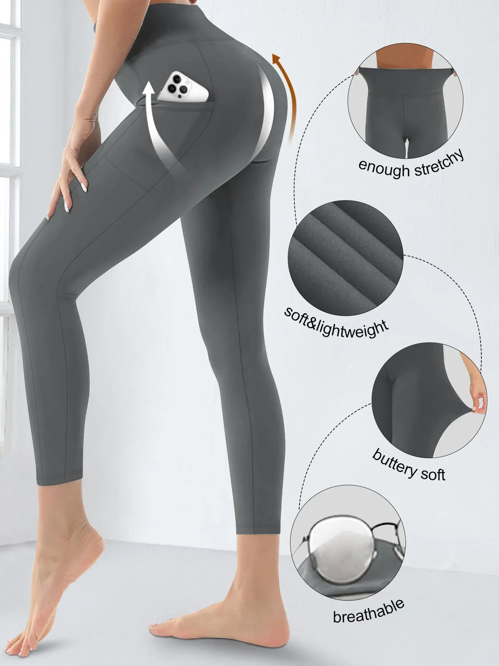 Leggings Yoga Talla Grande | Cintura Alta con Bolsillos | Levantamiento de Glúteos | Tico Trendy