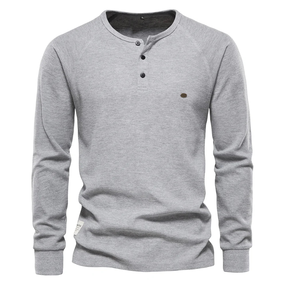 Camiseta Manga Larga Básica Hombre | Transpirable Color Sólido | Tallas S-XXL | Tico Trendy