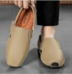 Mocasines Cuero Hombre 2025 ∣ Ahuecados Conducción ∣ Lujo Verano