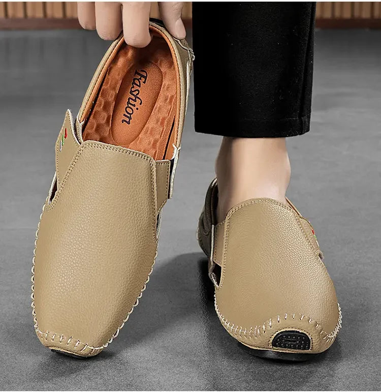 Mocasines Cuero Hombre 2025 ∣ Ahuecados Conducción ∣ Lujo Verano