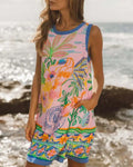 Minivestido Estampado Bohemio para Playa