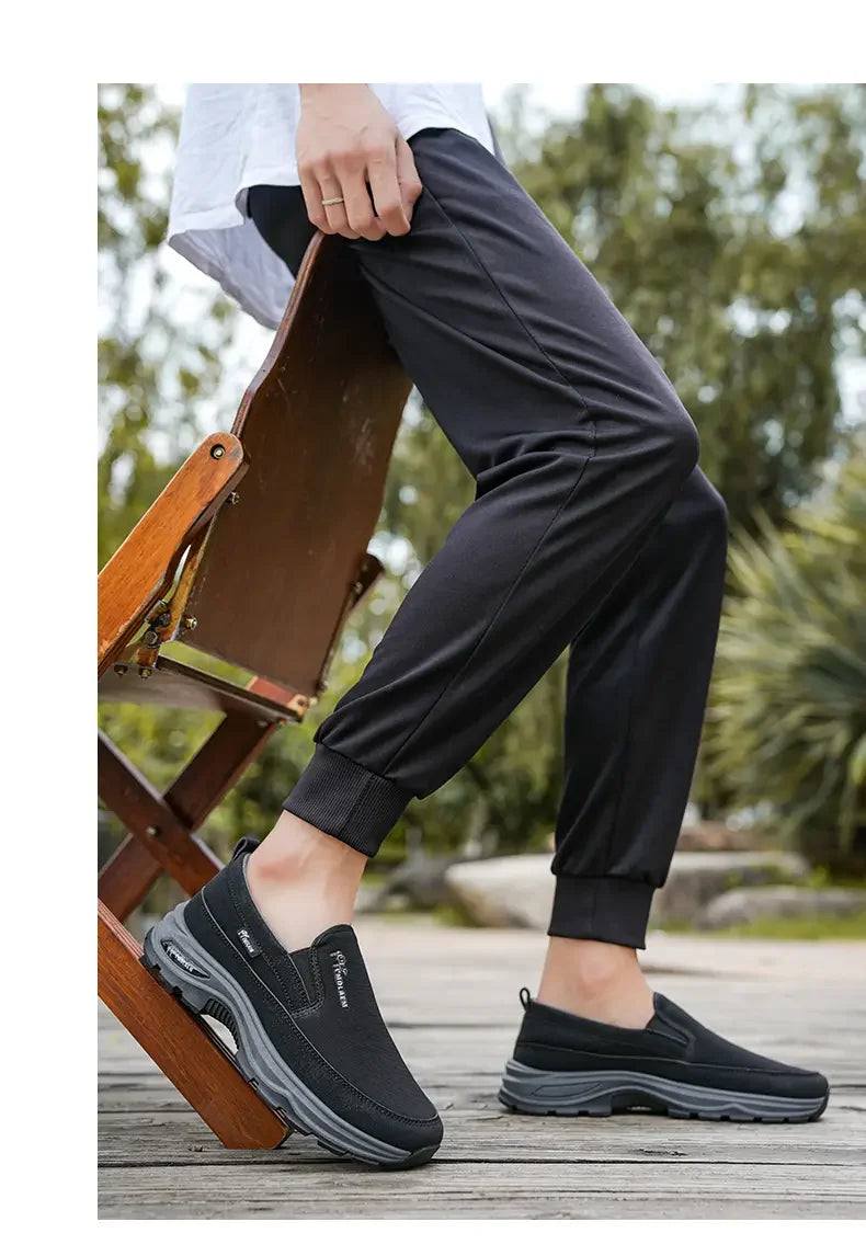 Mocasines Lona Hombre 2025 ∣ Sin Cordones ∣ Suela Gruesa Ligera
