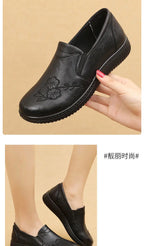 Mocasines Retro Marrones con Cuña | Cuero | Bailarinas Oxford | Talla Grande