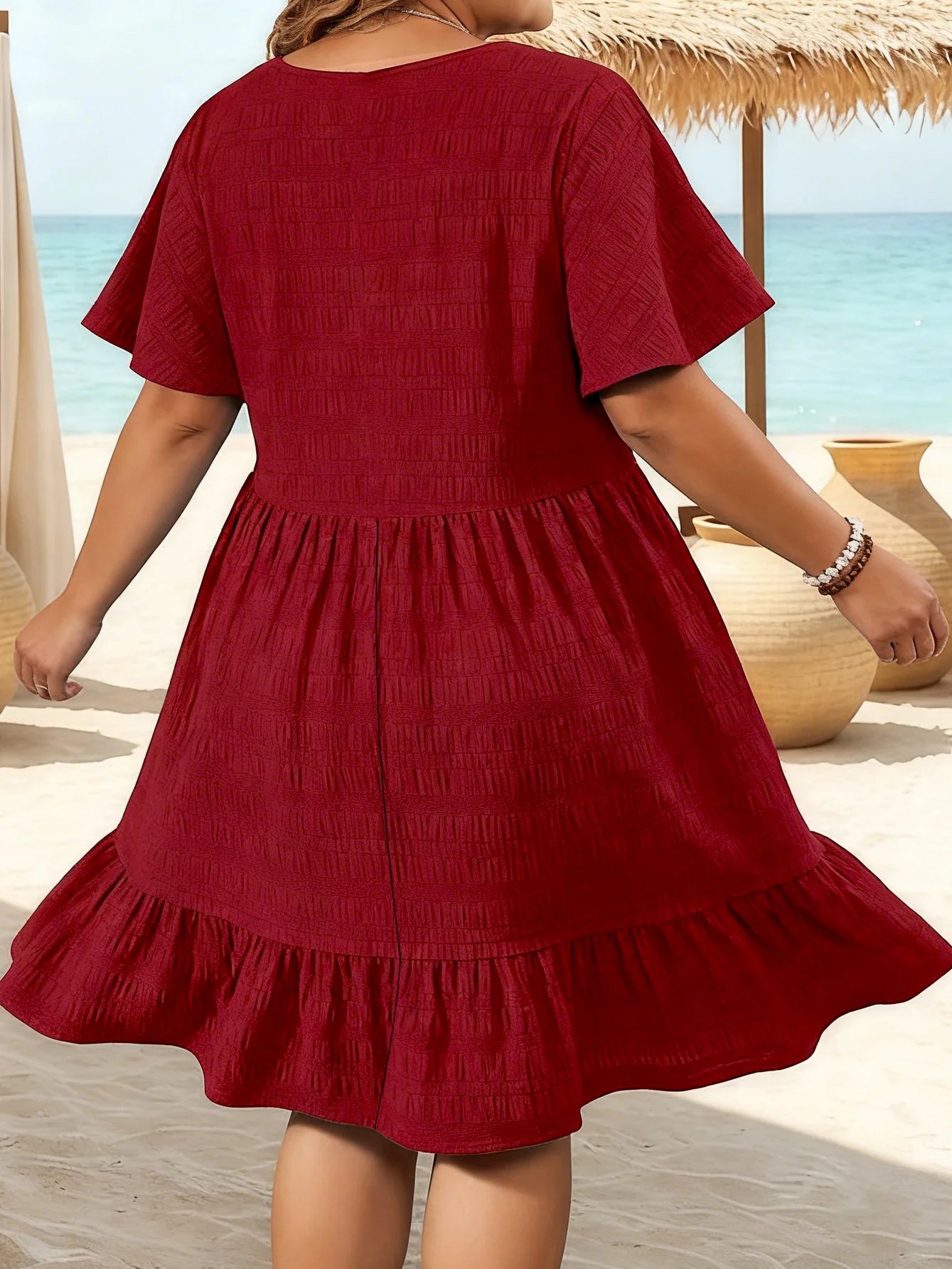 Vestido Oversize Verano 2026 | Cuello Redondo y Patchwork | Manga Corta Holgado | Tico Trendy
