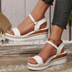 Sandalias Tejidas Tacón Cuña Plataforma Verano | Estilo Casual Costa Rica
