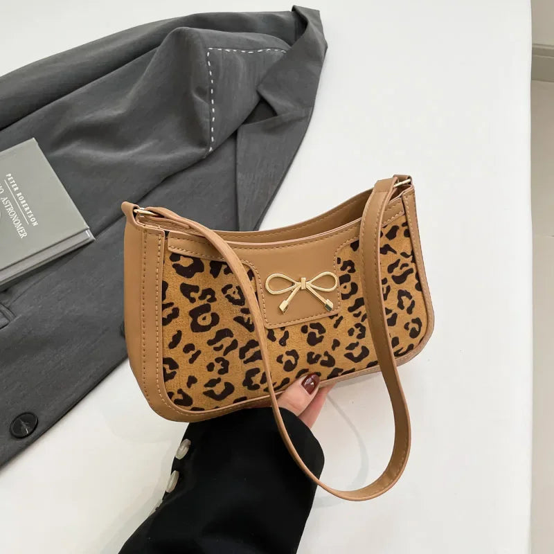 Bolso De Hombro Mujer Estampado Cocodrilo Lazo Vintage Pequeño