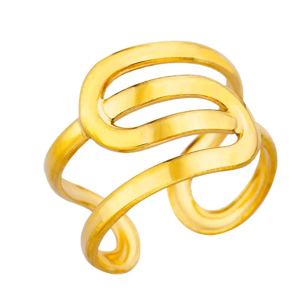 Anillo Trendy Hueco Vintage | Acero Inox | Joyería Pareja Boda | Lujo Y2K