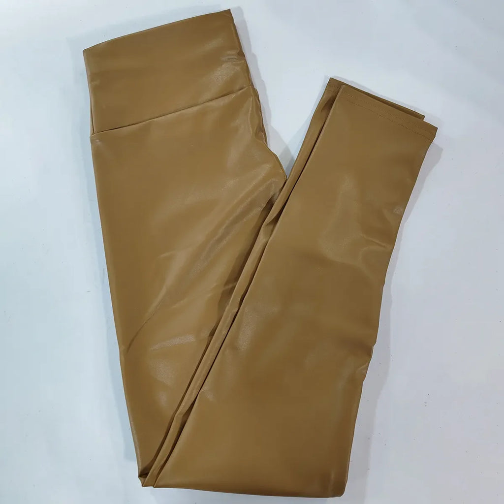 Leggings Push Up Cuero PU Mujer | Cintura Alta | Tallas Grandes