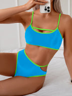 Bikini Sin Espalda Color Bloqueado Sexy - Traje de Baño 2025