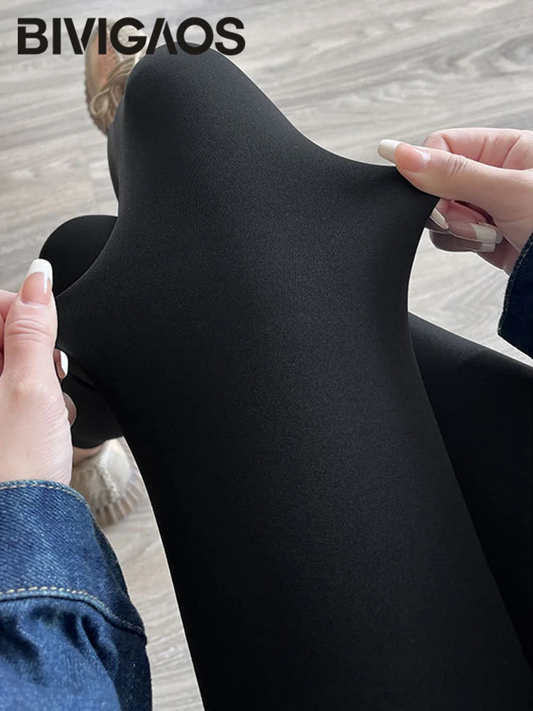 Mallas Piel Tiburón Estampado | Lana Cálida Levantador Glúteos | Sin Costuras Cintura Alta OI | Ticotrendy