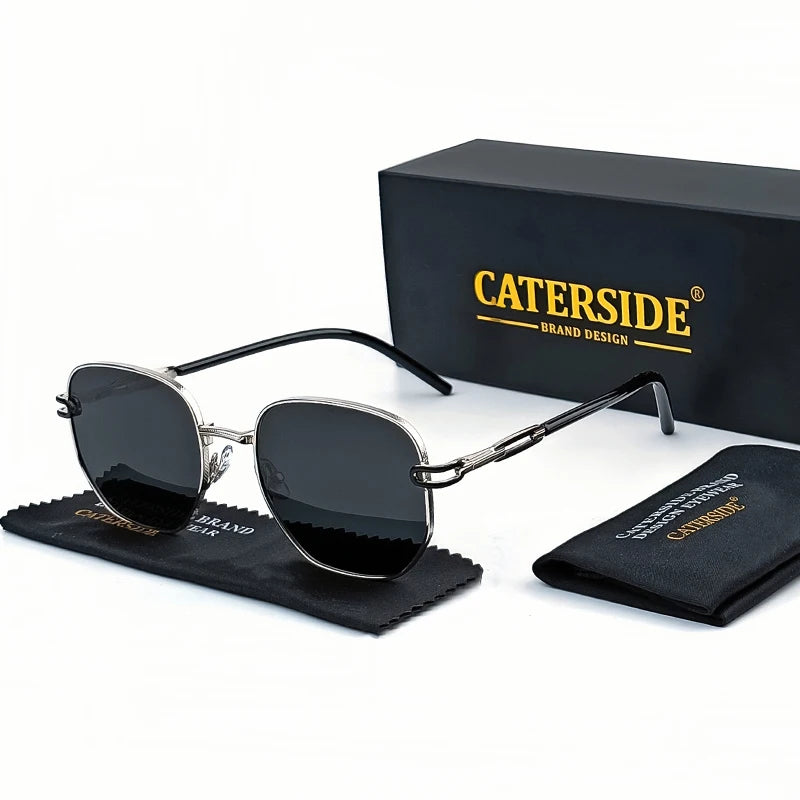 Gafas de Sol CATERSIDE Polarizadas | Lentes Poligonales | Montura Metal | UV400