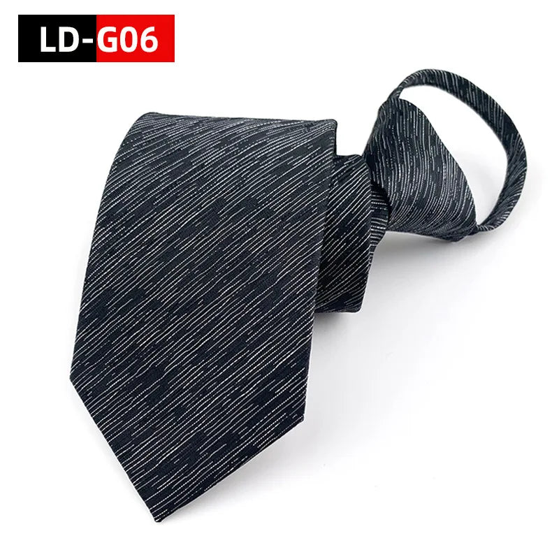 Corbata Preatada Cremallera Estrecha Estilo Tico Negocios Elegancia Diaria