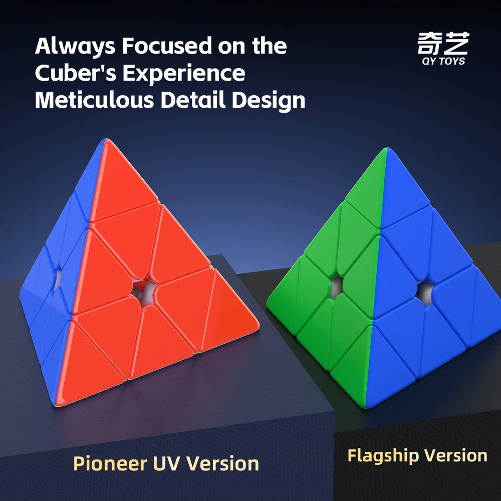 QiYi M Pro pirámide insignia/Pioneer UV 3x3 pirámide magnética Cubo mágico educación de velocidad profesional juguetes para niños Cubo mágico