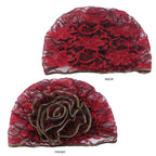 Turbante de encaje negro para mujer, gorro bajo bufanda, de flores grandes Hijab, sombreros musulmanes, gorro de flores, gorro de envoltura, sombreros islámicos, nuevo