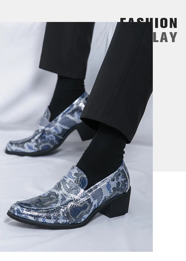 Zapatos Oxford Hombre Ticotrendy Piel Dividida Estampado Animal Sin Cordones | Elegantes