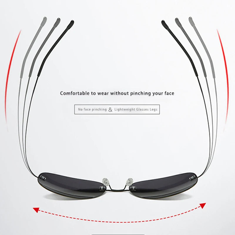 Gafas de Sol Caterside Polarizadas | Lentes Ultraligeras de Aleación de Titanio | Sin Montura