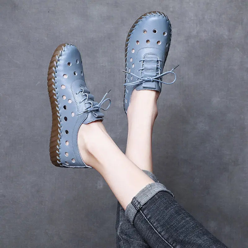 Zapatos Oxford de Diseñador | Cuero Partido | Transpirables | Cordones | Novedad