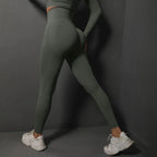 VEQKING-pantalones de Yoga sin costuras para mujer, mallas deportivas de secado rápido, mallas deportivas de cintura alta para gimnasio, pantalones de entrenamiento con fruncido en el trasero