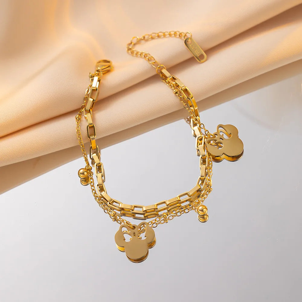 Pulsera Dijes Mickey Mouse | Encanto y Estilo en Acero Inoxidable