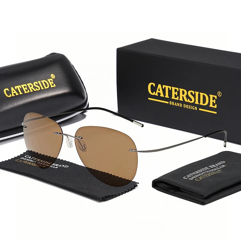 Gafas de Sol Caterside Polarizadas | Lentes Ultraligeras de Aleación de Titanio | Sin Montura