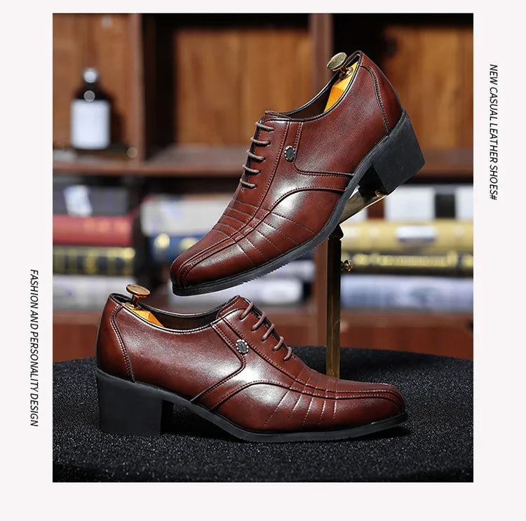 Zapatos Oxford Hombre Charol Elegantes Punta Puntiaguda Fiesta Boda | Alta Calidad