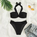 Bikini Halter Push Up con Twist - Traje de Baño de Playa