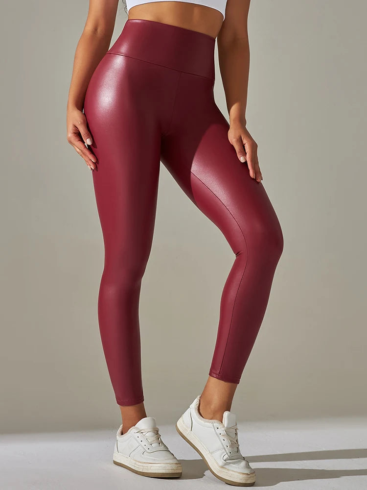 Leggings Cuero Verano Mujer | Cintura Alta Efecto Push Up | Piel Sintética