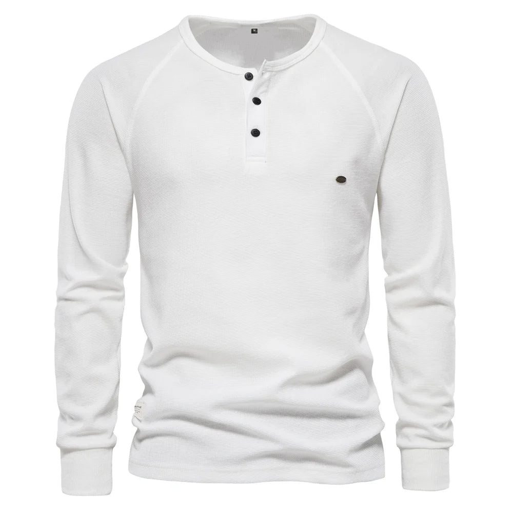 Camiseta Manga Larga Básica Hombre | Transpirable Color Sólido | Tallas S-XXL | Tico Trendy