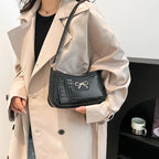 Bolso De Hombro Mujer Estampado Cocodrilo Lazo Vintage Pequeño