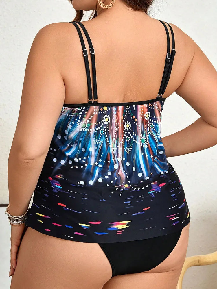 Tankini Estampado Push-Up Estilo Brasileño