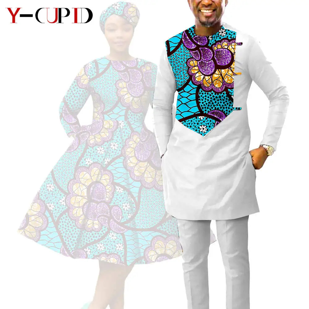 Vestido Dashiki Manga Larga Africano Pareja | Top y Pantalón | Tallas XS-6XL | Tico Trendy