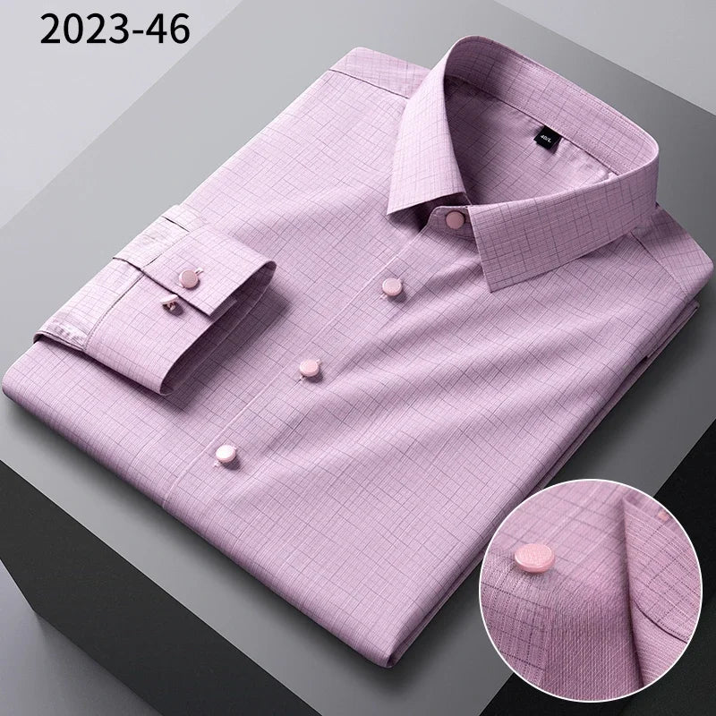 Camisa Cuadros Bambú Stretch | Ajuste Formal | Estilo Coreano | Fácil de Cuidar | Ticotrendy