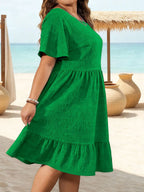 Vestido Oversize Verano 2026 | Cuello Redondo y Patchwork | Manga Corta Holgado | Tico Trendy